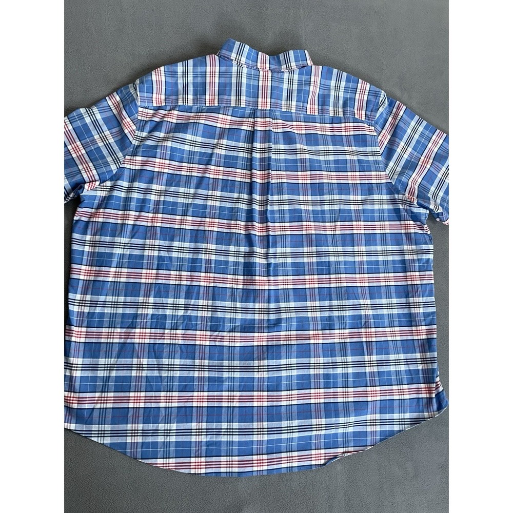 Brooks Brothers Short Sleeve Button Down Mens 1818 Sz 4xl‎ Blue Plaid Non Iron - Picture 3 of 7
